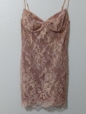 knee length dresses for ladies Creamsicle Lace Slip Dress – Taylor Ashley main image 0